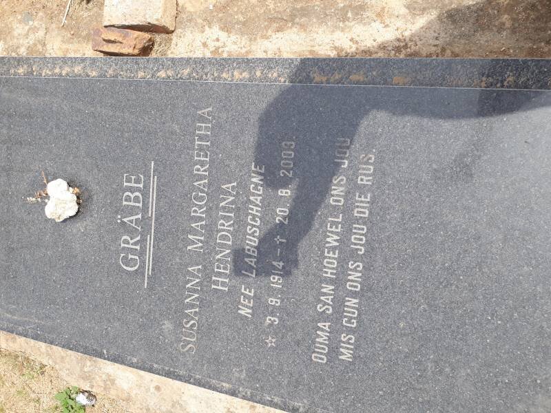 GRÄBE Susanna Margaretha Hendrina nee LABUSCHAGNE 1914-2003