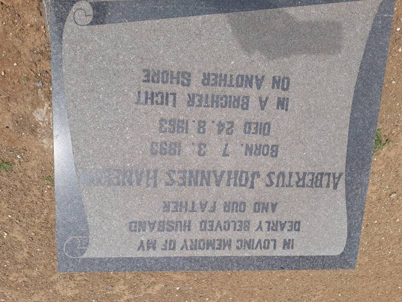 HANEKOM Albertus Johannes 1893-1963