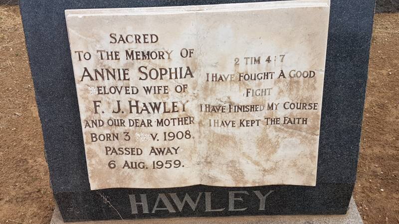 HAWLEY Annie Sophia 1908-1959