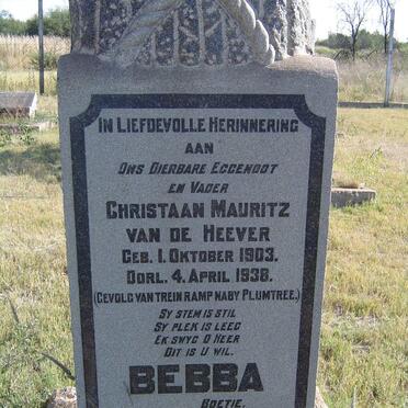 HEEVER Christiaan Mauritz, van de 1901-1938