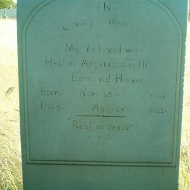 HEEVER Hester Arganissa Tellis, v.d. 1892-1922