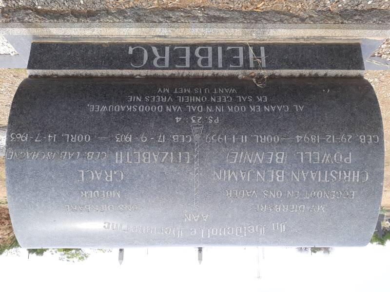 HEIBERG Christiaan Benjamin Powell 1894-1959 &amp; Grace Elizabeth LABUSCHAGNE 1903-1963