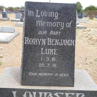 LOUBSER Robyn Benjamin Luke 1961-1961