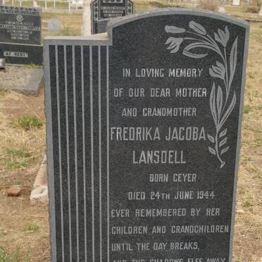 LANSDELL Fredrika Jacoba nee GEYER -1944