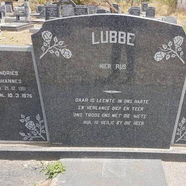 LUBBE Andries Johannes 1911-1975 &amp; Hester Petronella Maria DREYER 1918-1973