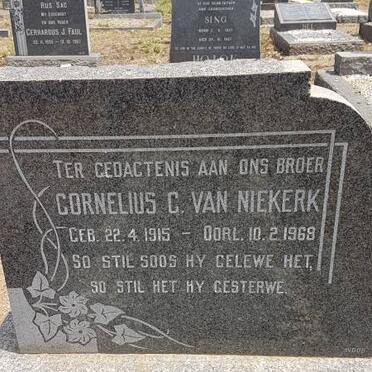 NIEKERK Cornelius C., van 1915-1968