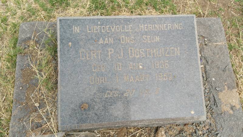 OOSTHUIZEN Gert P.J. 1936-1953