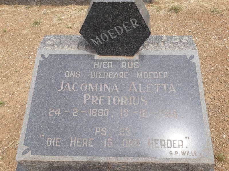 PRETORIUS Jacomina Aletta 1880-195?