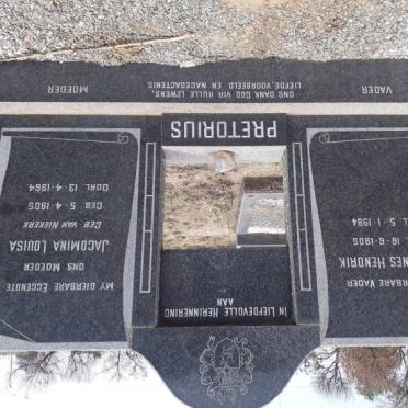 PRETORIUS Johannes Hendrik 1905-1984 &amp; Jacomina Louisa VAN NIEKERK 1905-1964