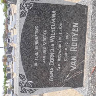 ROOYEN Anna Cornelia Wilhelmina, van nee NIEUWOUDT 1879-1957