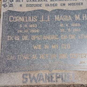 SWANEPOEL Cornelius J.J. 1883-1966 &amp; Maria M.H. 1889-1969