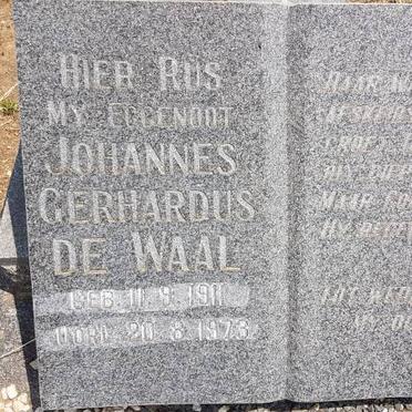 WAAL Johannes Gerhardus, de 1911-1973