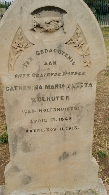 WOLHUTER Catherina Maria Alleta nee HOLTZHUIZEN 1843-1913