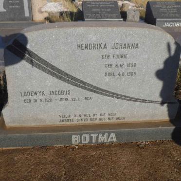 BOTMA Lodewyk Jacobus 1891-1969 &amp; Hendrika Johanna FOURIE 1896-1985