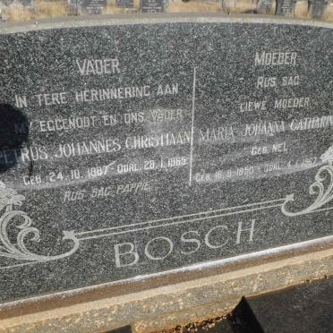 BOSCH Petrus Johannes Christiaan 1887-1965 &amp; Maria Johanna Catharina NEL 1890-1967