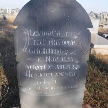 FOURIE Levina Cathrina Fredrieka nee BUITENDAG 1857-1921