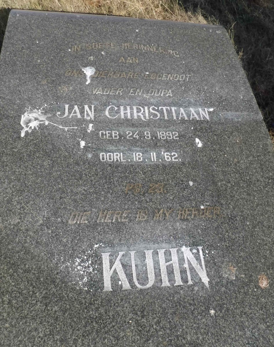 KUHN Jan Christiaan 1892-1962