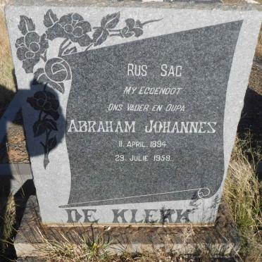 KLERK Abraham Johannes, de 1894-1959