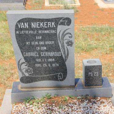 NIEKERK Gabriel Gerhardus, van 1954-1974