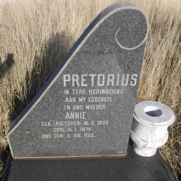 PRETORIUS Annie nee RIETCHER 1908-1974