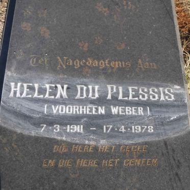 PLESSIS Helen, du voorheen WEBER 1911-1978