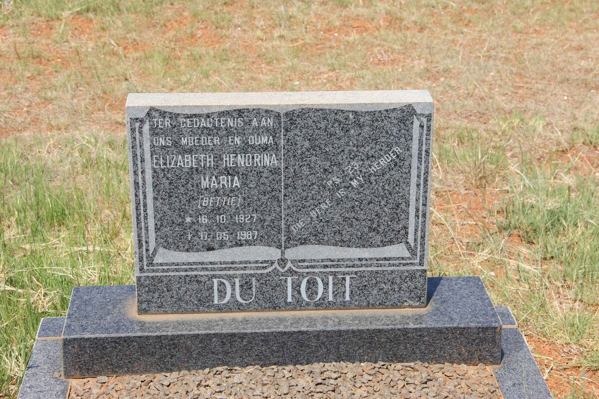 TOIT Elizabeth Hendrina Maria, du nee DU PLOOY 1927-1987