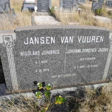 VUUREN Nicolaas Johannes, Jansen van 1884-1978 &amp; Johanna Dorothea Jacoba EICHHORN 1897-1989