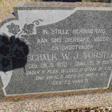 VORSTER Schalk W.J. 1870-1967