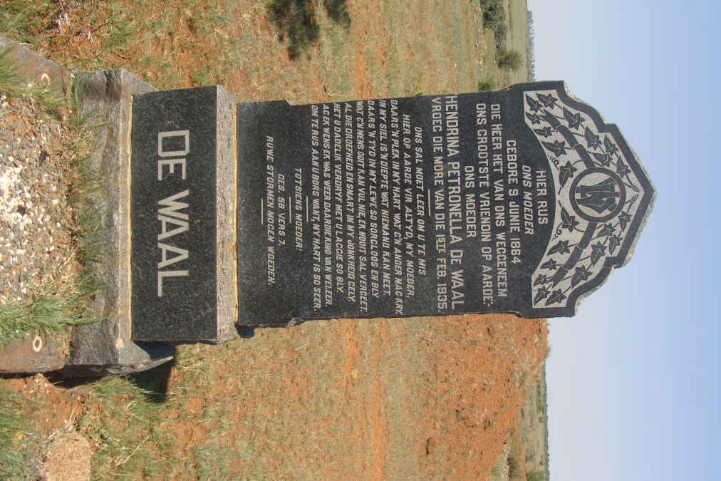 WAAL Hendrina Petronella, de 1864-1935