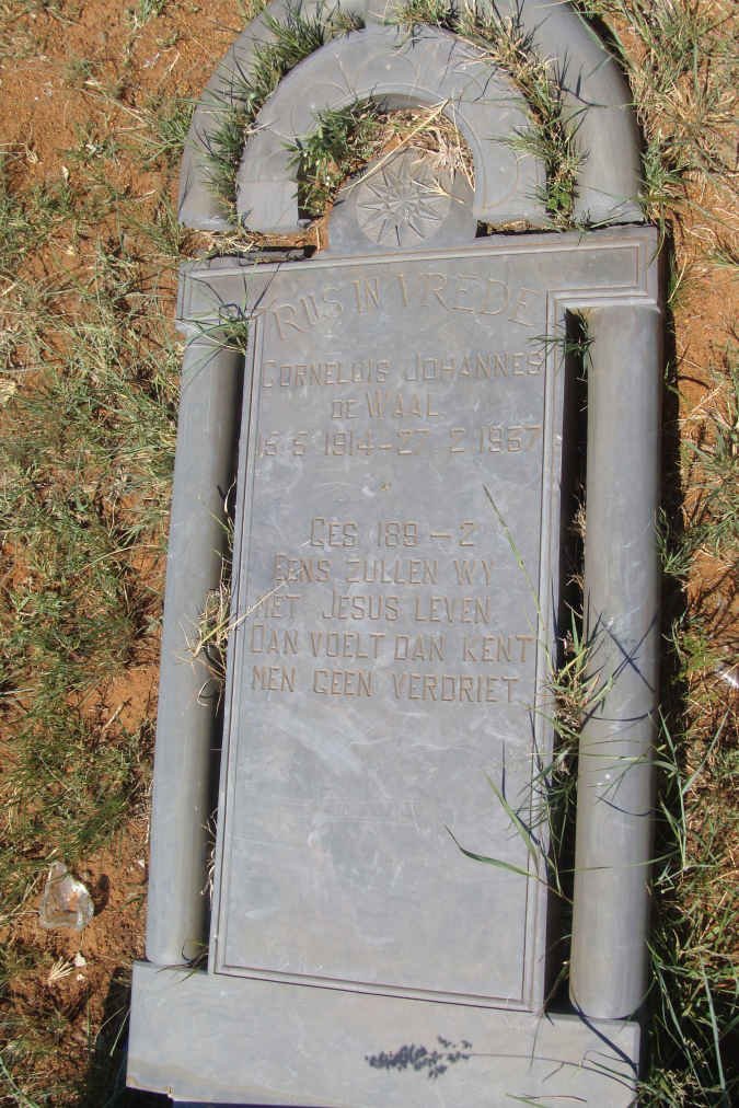 WAAL Cornelius Johannes, de 1914-1937