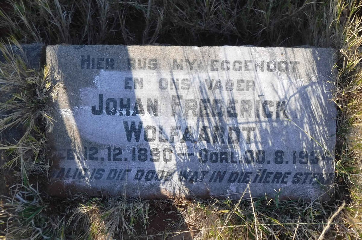 WOLFAARDT Johan Frederick 1890-1934