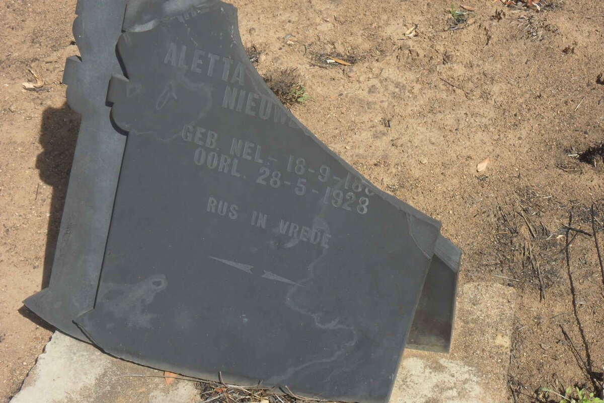 NIEUWENHUIS Aletta Maria Susara nee NEL 1884-1928