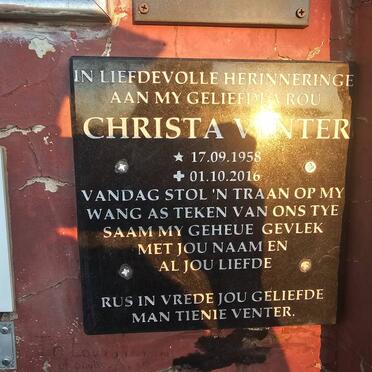 VENTER Christa 1958-2016