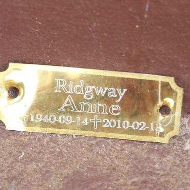 RIDGWAY Anne 1940-2010
