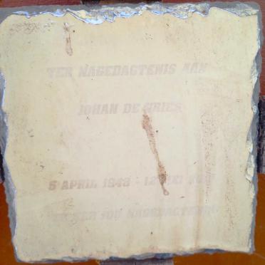 VRIES Johan, de 1948-2019