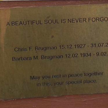 BRUGMAN Chris F. 1927-2012 & Barbara M. 1934-2019