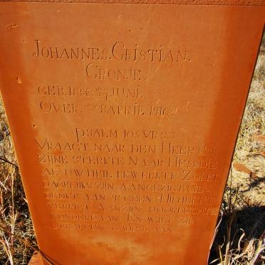 CRONJE Johannes Cristian 1856-1916