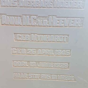 HEEVER Anna M.C., v.d. nee MYNHARDT 1846-1928