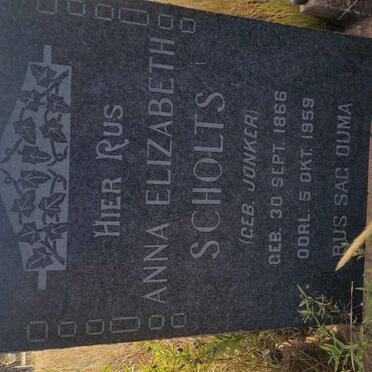SCHOLTS Anna Elizabeth nee JONKER 1866-1959