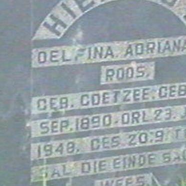 ROOS Delfina Adriana nee COETZEE 1890-1948