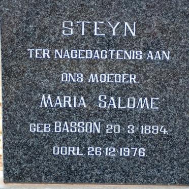 STEYN Maria Salome nee BASSON 1894-1976