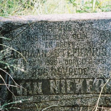NIEKERK Adriaan Stephanus, van 1935-1951