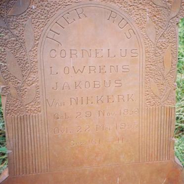 NIEKERK Cornelus Lowrens Jakobus, van 1852-1933