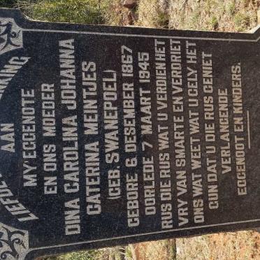 MEINTJES Dina Carolina Johanna Caterina nee SWANEPOEL 1867-1945