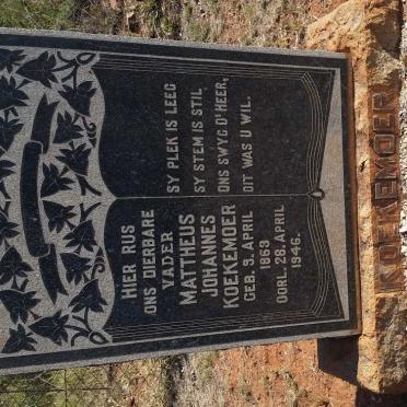 KOEKEMOER Mattheus Johannes 1863-1946