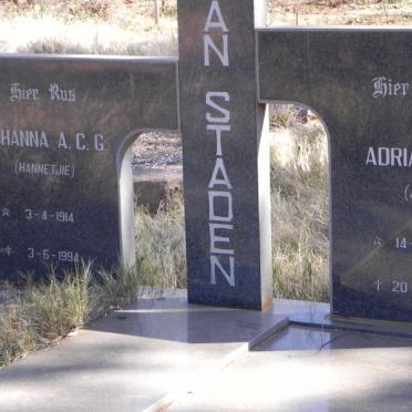 STADEN Adriaan S., van 1909-1995 &amp; Johanna A.C.G. 1914-1994