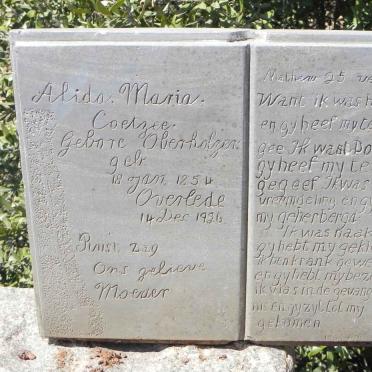 COETZEE Alida Maria nee OBERHOLZER 1854-1926