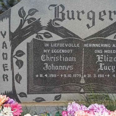 BURGER Christiaan Johannes 1911-1979 &amp; Eliza Lucy 1911-1983