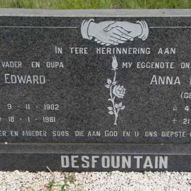 DESFOUNTAIN Edward 1902-1981 &amp; Anna Magdalena nee BREWIS 1888-1978