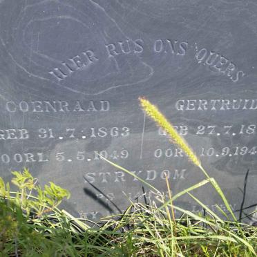 STRYDOM Coenraad 1863-1949 &amp; Gertruida 1868-1948
